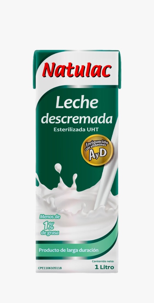 Leche Descremada Natulac UHT 1 Lt.