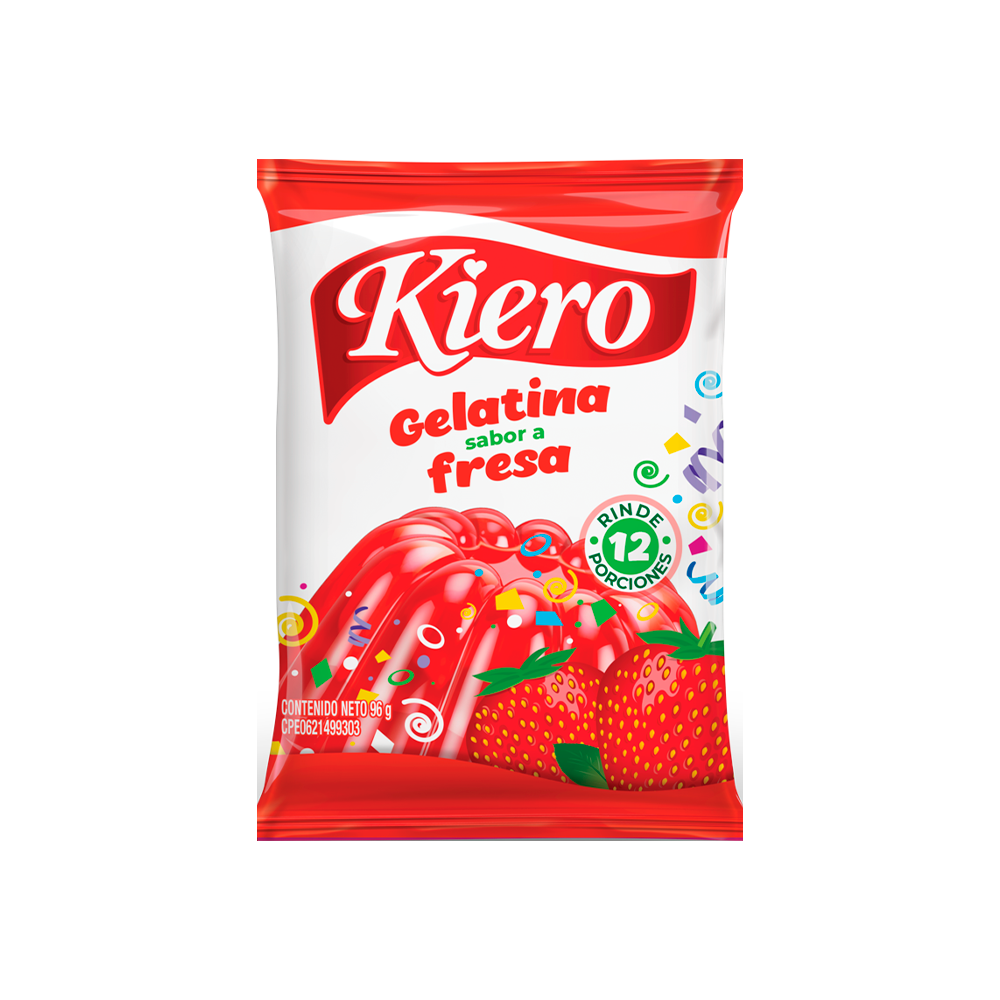 Gelatina Sabor a Fresa Kiero 96 gr.