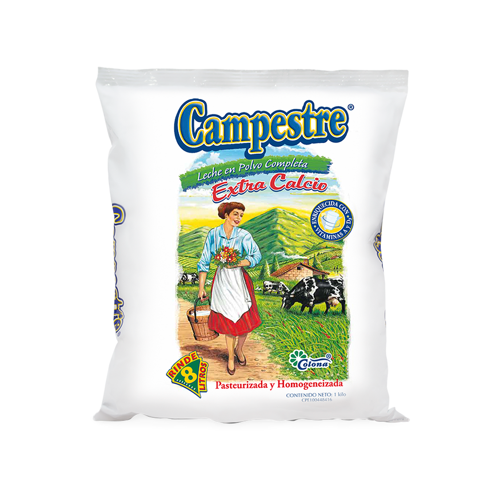 Leche en Polvo Completa Extracalcio Campestre 1 kg.