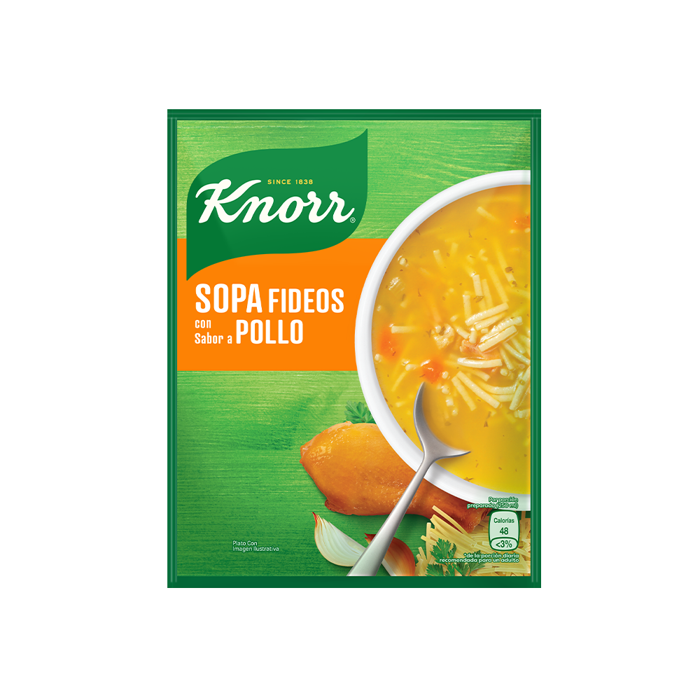 Sopa Instantánea de Fideos con Sabor a Pollo Knorr 60 gr.