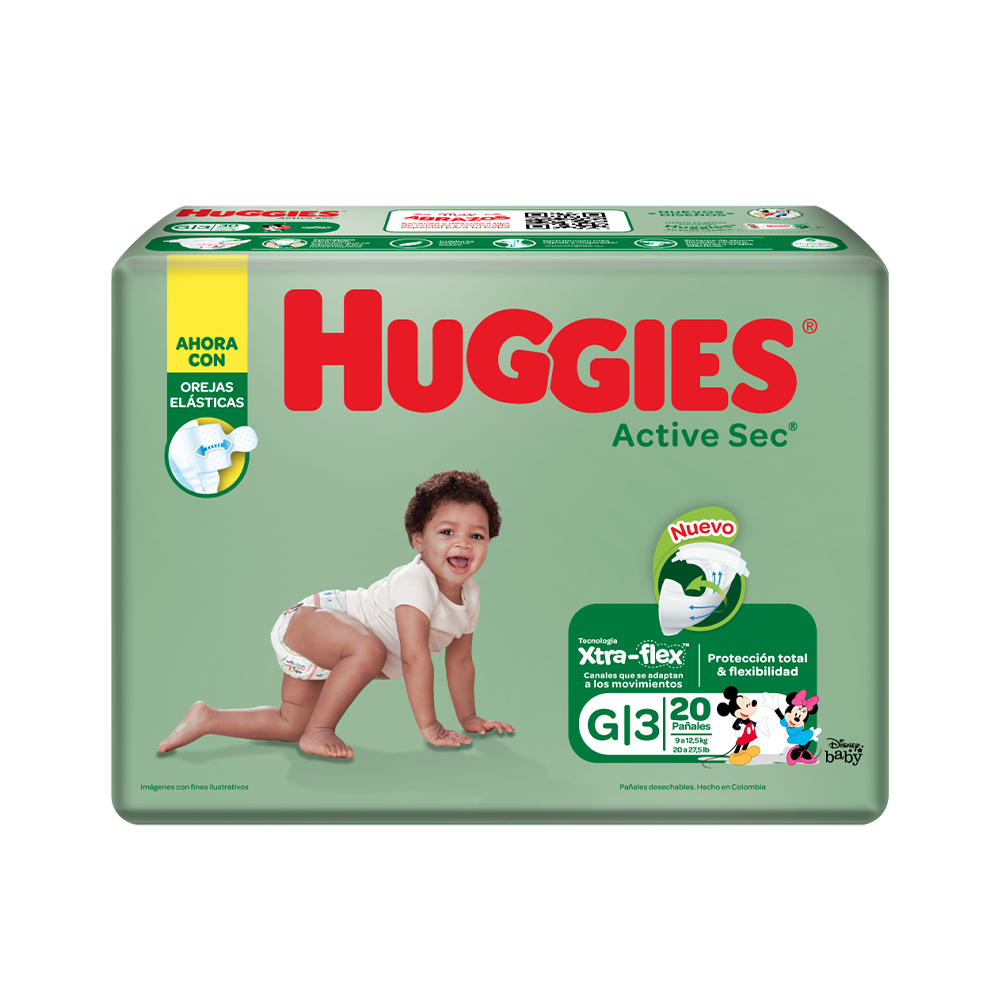 Pañal Huggies Bebe Active Talla G 30 und