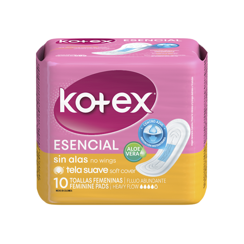 Toallas Femeninas Kotex Esencial S/Alas 10 und.