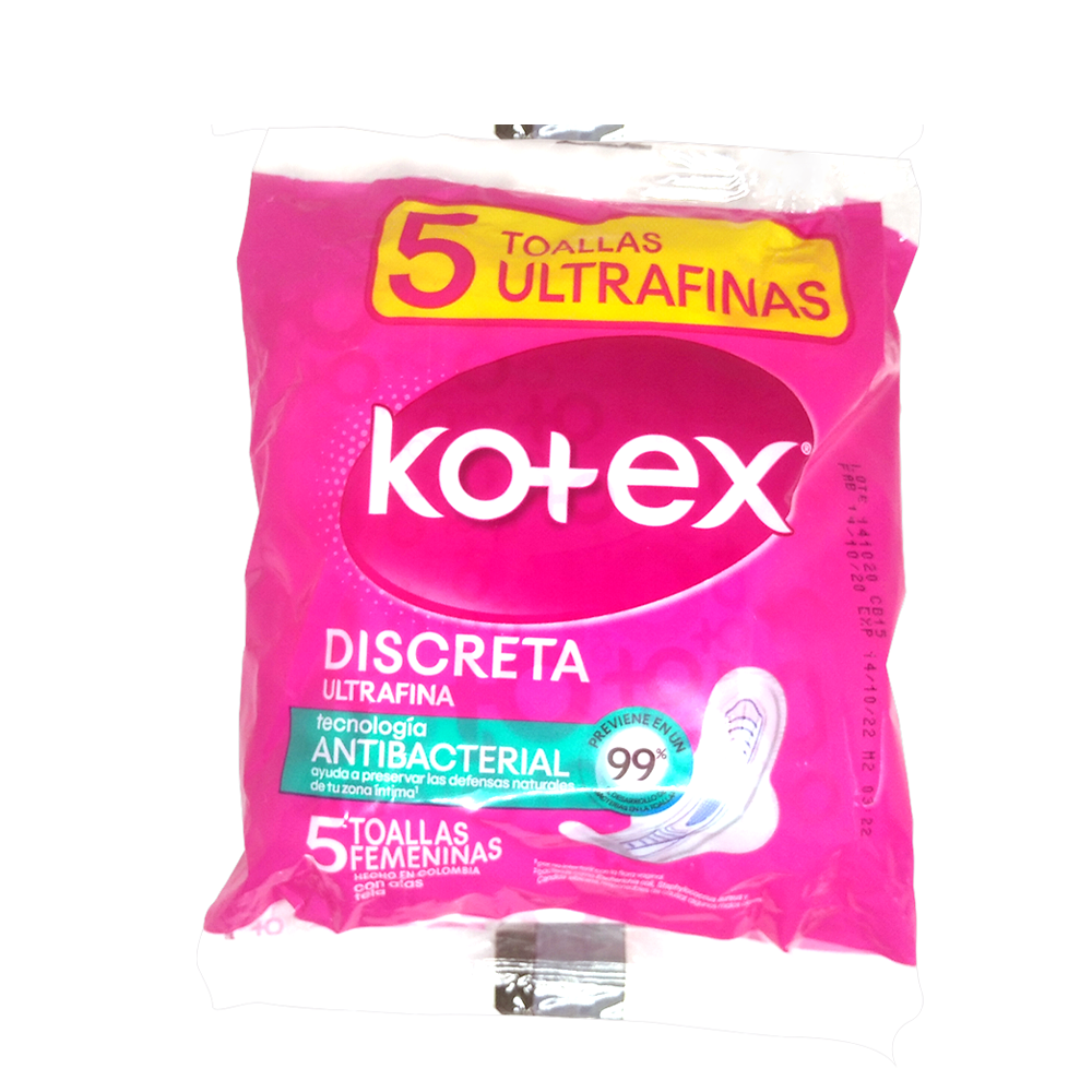 Toalla Femenina Kotex Ultrafinas 5 unid.