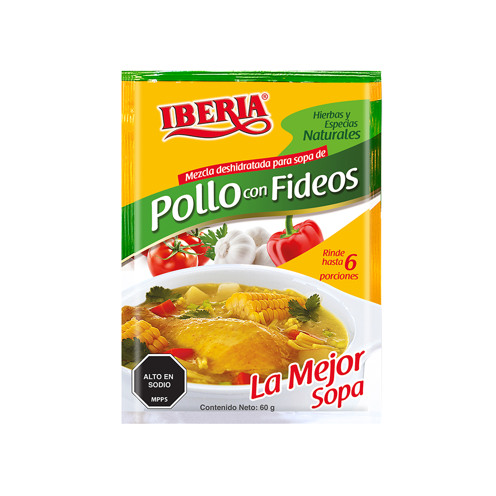 Sopa de Pollo con Fideos Iberia 60 gr