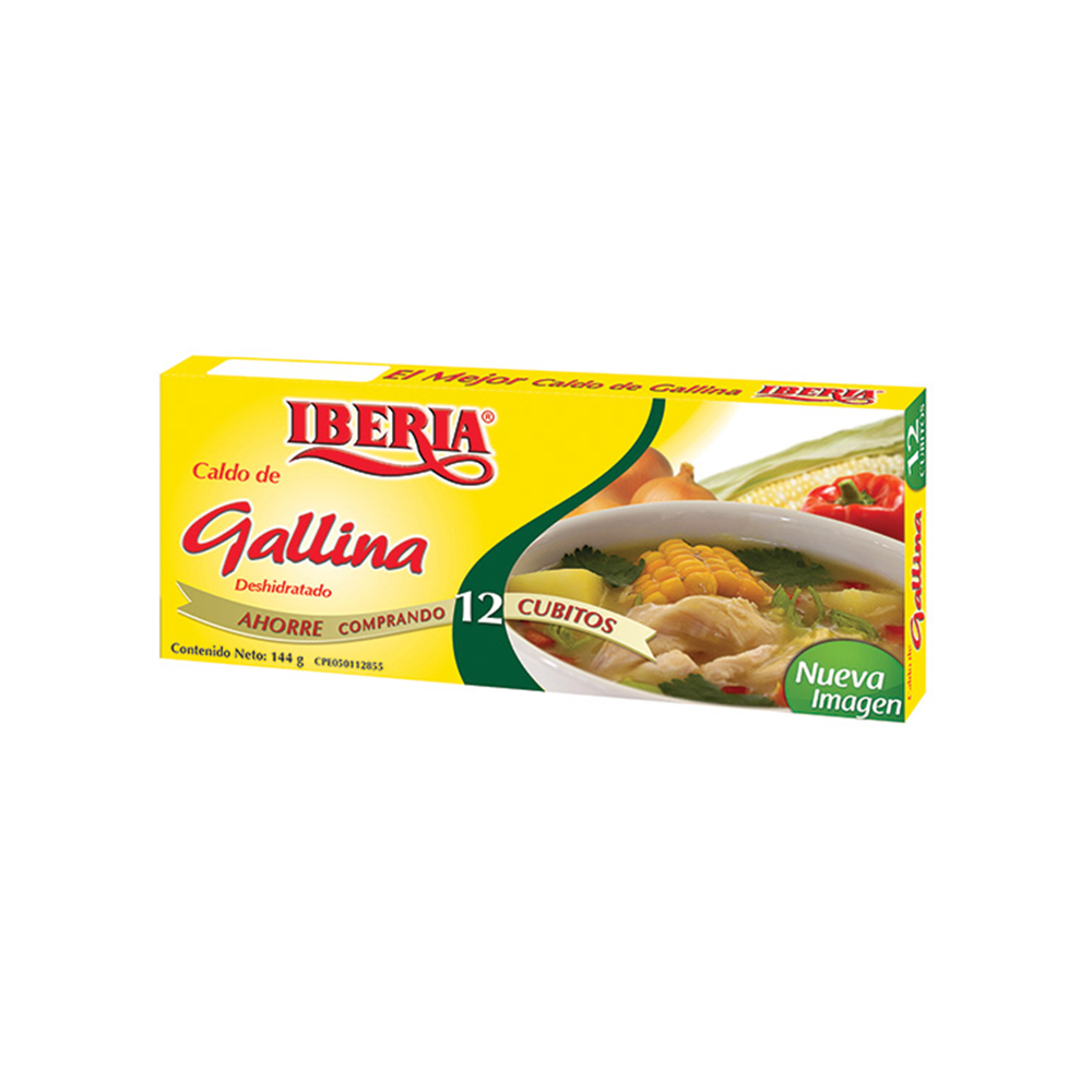 Cubitos de Gallina Iberia 144 gr (12 Unidades)