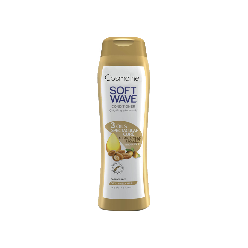 Soft Wave Acondicionador Cura de 3 Aceites Para el Cabello Frizo 400 ml