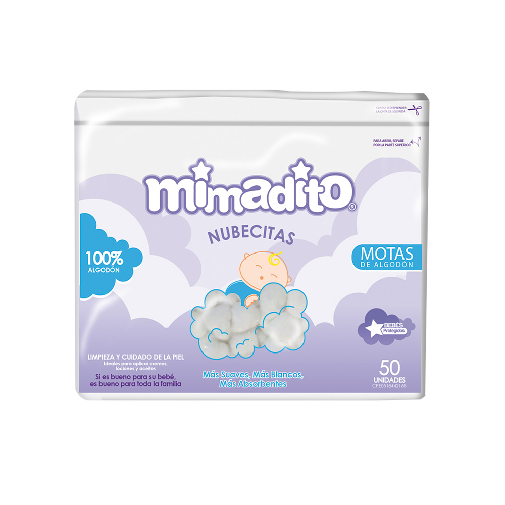 Motas de Algodón Mimadito (50 Unidades)