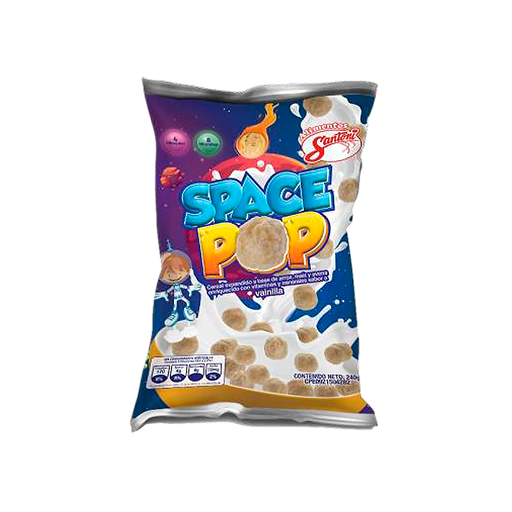 [7592498215255] Cereal Space Pop Santoni Sabor Vainilla 240 gr.