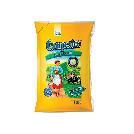 [7592433006665] Leche Entera Campestre Bolsa UHT 1 lt.