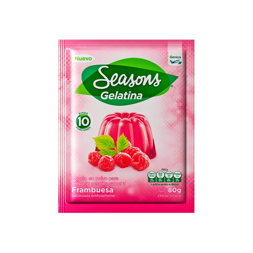[7592433001790] Gelatina de Frambuesa Seasons 80 gr.