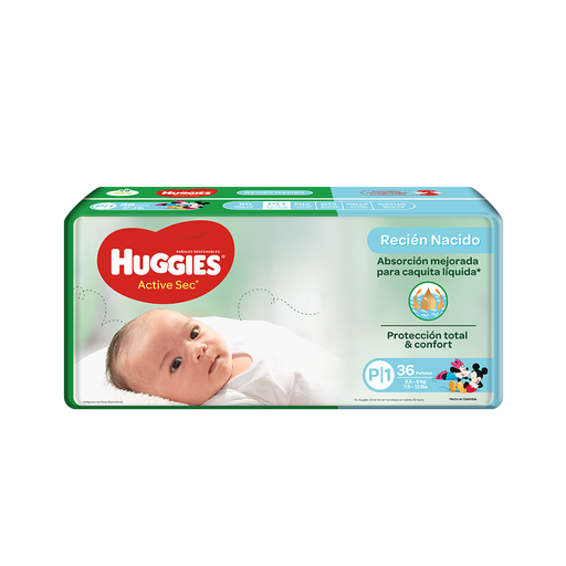 [7702425806597] Pañal Huggies Bebe Active Talla P 36 und