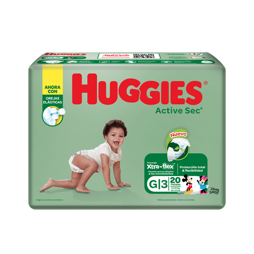 [7702425801530] Pañal Huggies Bebe Active Talla G 30 und