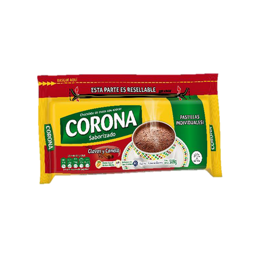[7702007043426] Chocolate Corona Sabor Clavo y Canela 500gr.