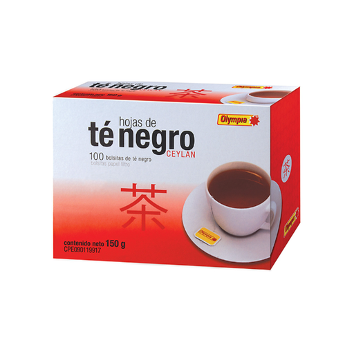 [7591221315552] Infusion de Te Negro Olympia 150 gr (100 Unidades)