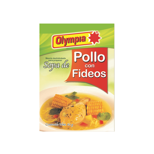 [7591221625262] Sopa de Pollo con Fideos Olympia 60 gr