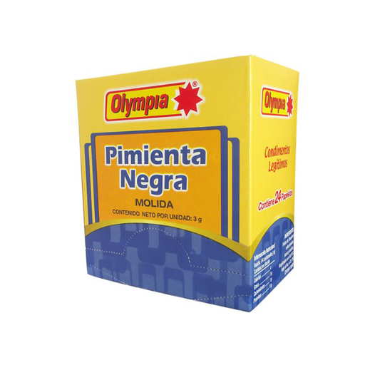 [7591221301364] Pimienta Negra Molida Olympia 6 gr