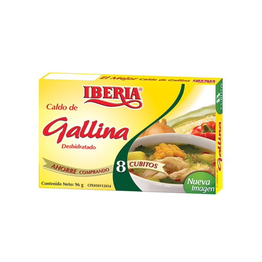 [7591221171028] Cubitos de Gallina Iberia 96 gr (8 Unidades)