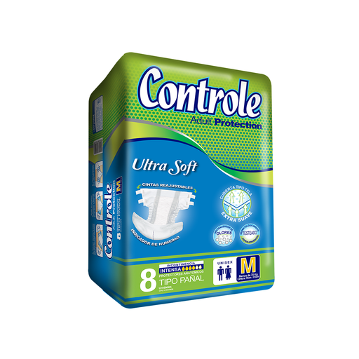 [7591248180416] Protector Anatómico Tipo Pañal Ultra Soft Talla M Controle (8 Unidades)