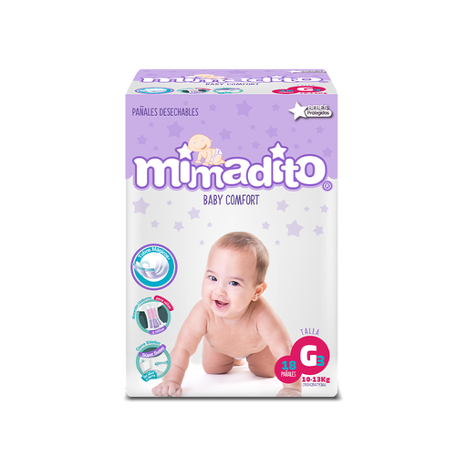 [7591248141103] Pañal Desechable Baby Confort Grande Mimadito (18 Unidades)