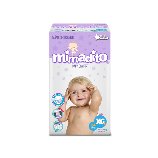 [7591248151201] Pañal Desechable Baby Confort Extra Grande Mimadito (14 Unidades)